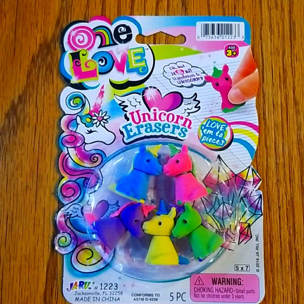 Unicorn Erasers 5 pack